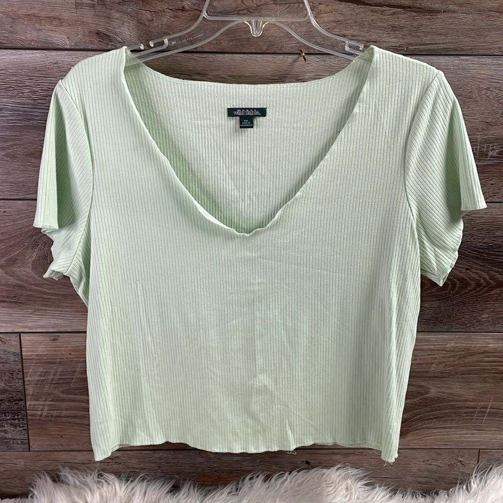 Wild Fable Womens Rayon Spandex Ribbed Crop Top Plus Size XXL Mint Green NWOT